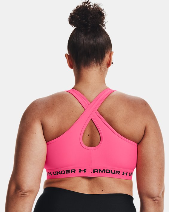 Sujetador deportivo de impacto medio Armour® Crossback para mujer, Pink, pdpMainDesktop image number 1